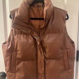 Brown Women's Puffer Vest